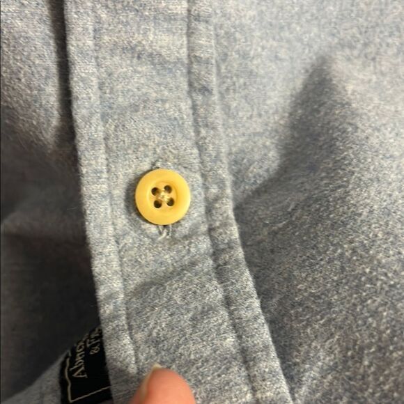 ABERCROMBIE & FITCH Medium Men's Blue Cotton Button Down Shirt Shacket Layering - Picture 2 of 10